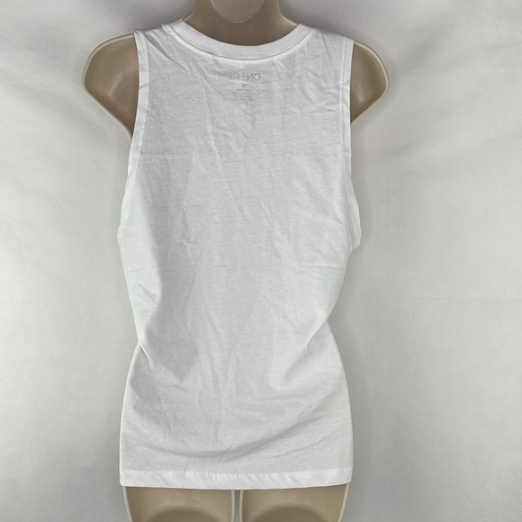White Tank Style Top Black Lettering NWT - Picture 3 of 5